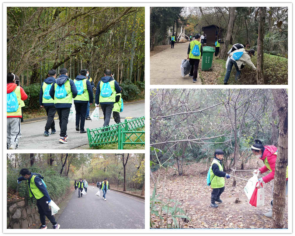Freiwillige beseitigen Plastikmüll am Berg Dashu